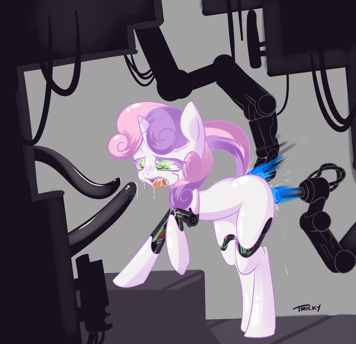 2014 alternate_species bodily_fluids cum cum_in_mouth cum_inside dildo e621 equid equine female feral friendship_is_magic friendship_is_witchcraft fucking_machine genital_fluids green_eyes hair hasbro hi_res horn horse loli machine mammal multicolored_hair my_little_pony mythological_creature mythological_equine mythology open_mouth penetration pony quitetricky robot saliva sex_toy solo sweetie_belle_(mlp) sweetie_bot_(mlp) two_tone_hair unicorn young young_feral