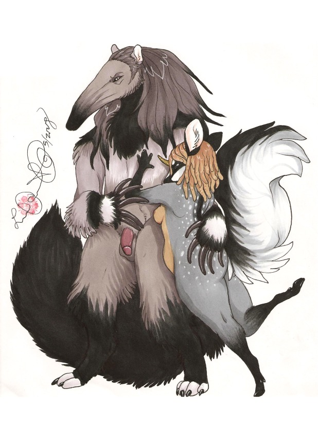 angry anteater anthro badger balls claws deer dreadlocks duo e621 epicwang equid equine female flaccid genitals giant_anteater hooves horn hug humanoid_genitalia humanoid_penis hybrid long_snout male mammal mephitid mustelid musteline mythological_creature mythological_equine mythology nude penis pilosan romantic romantic_couple savicorn skunk snout spots strange-selki tail traveater unicorn xenarthran
