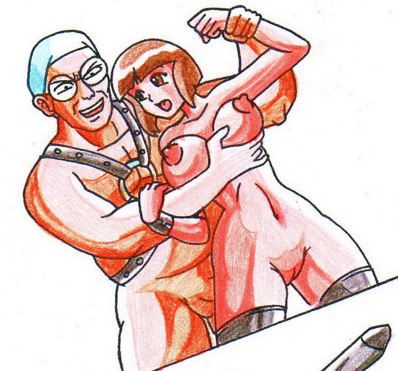 breasts female genma_saotome glasses kyo-domesticfucker large_breasts nabiki_tendo ranma_1/2 rule34 stockings tagme uncensored