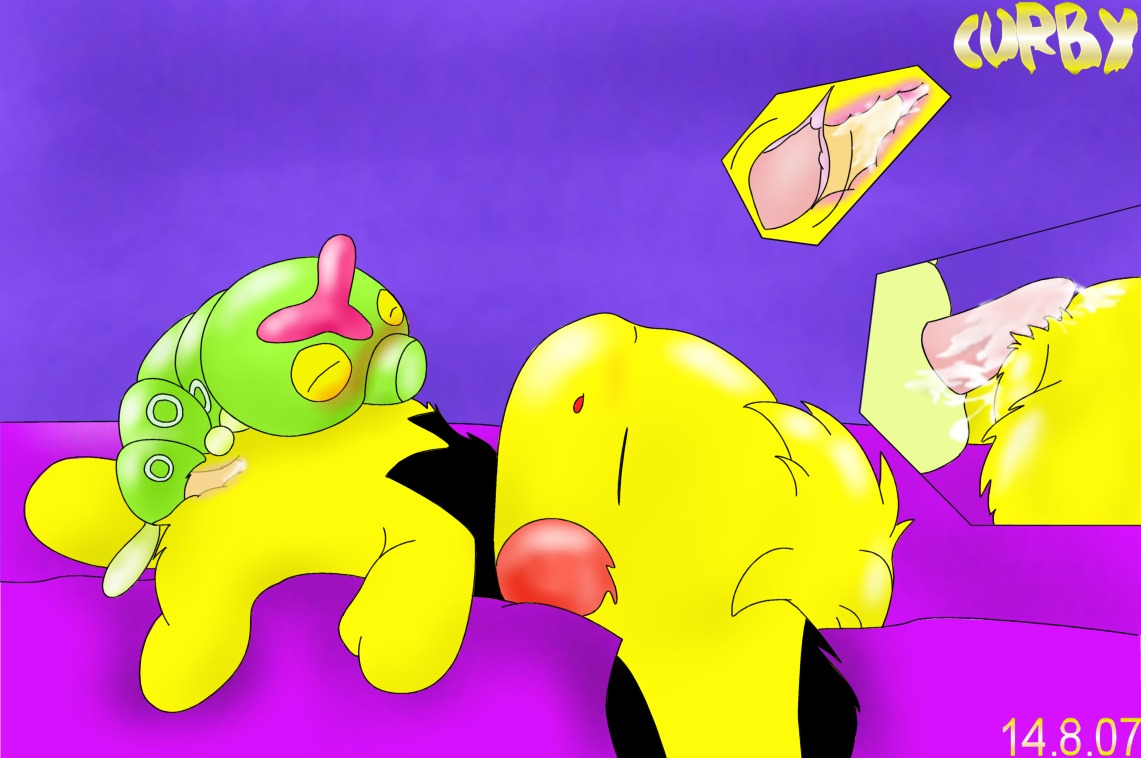 2007 arthropod caterpie cub cum cum_inside curby female female_cub female_on_feral feral insects male mouse nintendo pichu pokemon rodent rule34