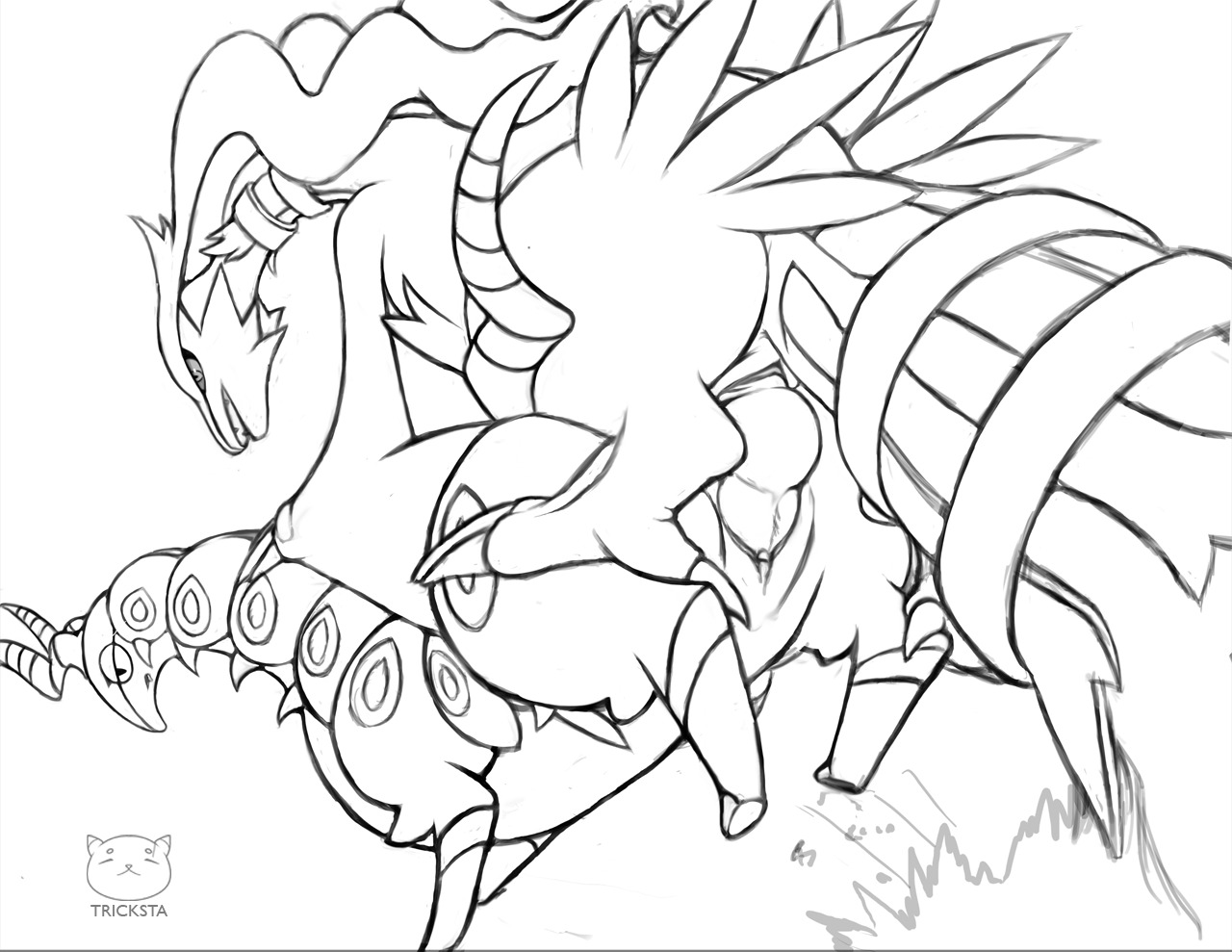 2011 artist_logo black_and_white clitoris conditional_dnp digital_drawing_(artwork) digital_media_(artwork) duo e621 erection female female_penetrated feral feral_on_feral feral_penetrated from_behind_position generation_5_pokemon genitals horn interspecies knot legendary_pokemon logo male male/female male_penetrating male_penetrating_female monochrome nintendo nude penetration penile penile_penetration penis penis_in_vagina pokemon pokemon_(species) reshiram scolipede sex simple_background sketch tricksta vaginal vaginal_penetration vulva white_background