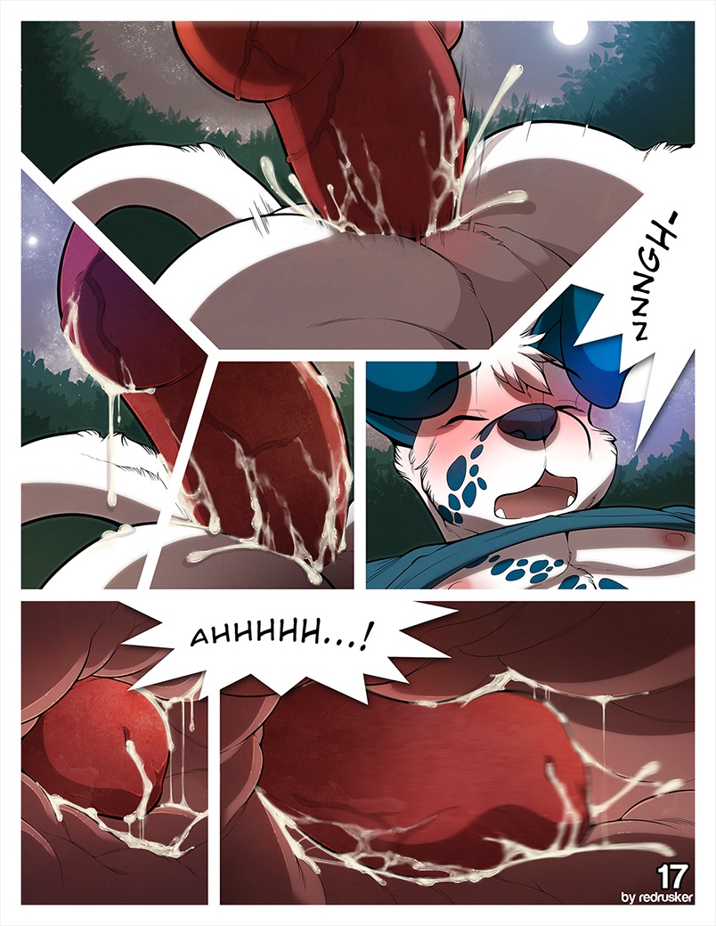 2013 alone_in_the_woods anal anal_penetration animal_genitalia animal_penis anthro anus balls blush bodily_fluids canid canine canine_genitalia canine_penis canis comic cum cum_in_ass cum_inside dalmatian dialogue digital_media_(artwork) domestic_dog duo e621 english_text erection faceless_character faceless_male fur genital_fluids genitals green_eyes internal knot male male/male male_penetrated male_penetrating male_penetrating_male mammal multiple_scenes muscular mythological_canine mythological_creature mythology night nipples number open_mouth page_number penetration penis precum redrusker sea_salt sex spots tail text tongue too_big vein veiny_knot veiny_penis werecanid werecanine werecreature werewolf wolf