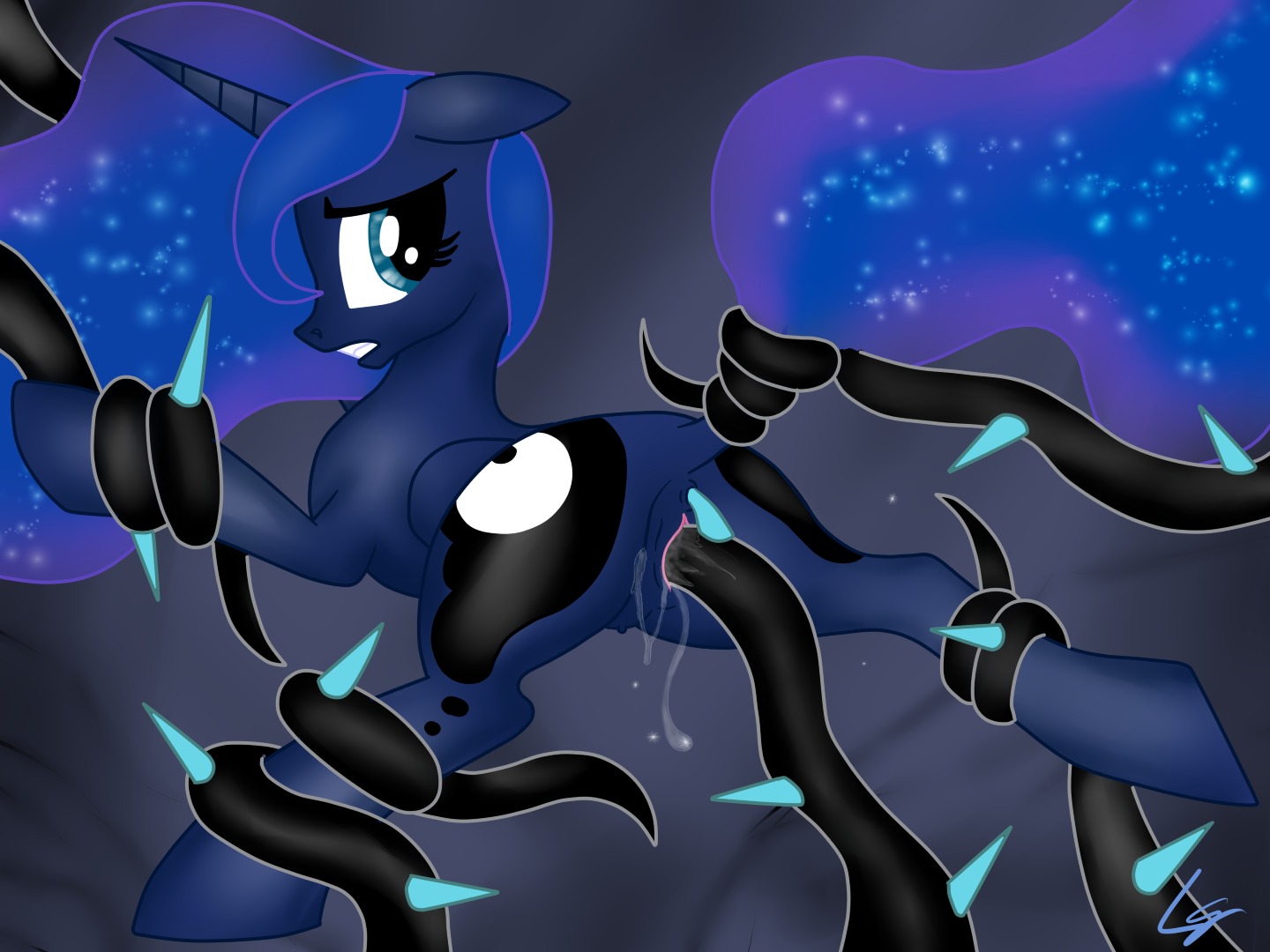 4:3 anal anal_penetration anus blue_body blue_feathers blue_hair butt coiling cutie_mark e621 equid equine feathered_wings feathers female forced friendship_is_magic hair hasbro horn lowgravity mammal moon my_little_pony mythological_creature mythological_equine mythology penetration princess_luna_(mlp) rape restrained sex solo teats tentacle_rape tentacle_sex tentacles vaginal vaginal_penetration winged_unicorn wings