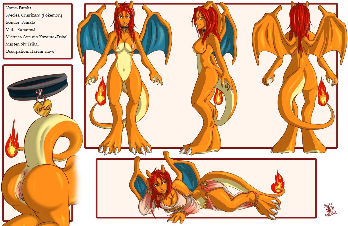 anthro anus breasts charizard collar color female female_only fire model_sheet nintendo nipples pokemon pokemon_(species) pussy rule34 shalinka solo tagme tail tail_fire vulva wings