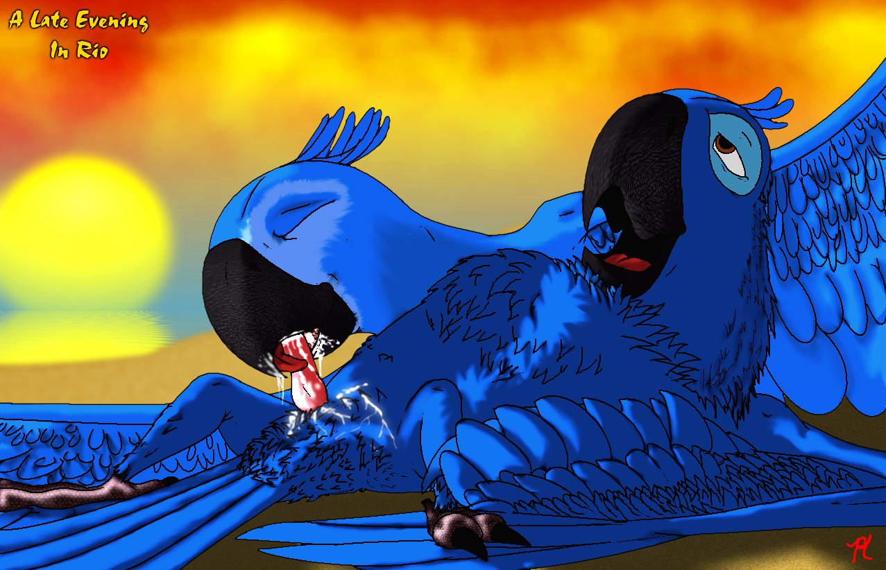 avian beak beakjob bird blowjob blu_(rio) blue_sky_studios closed_eyes cum fellatio female feral jewel_(rio) macaw male oral oral_sex orgasm parrot penis rio_(film) rio_(series) rule34 sex