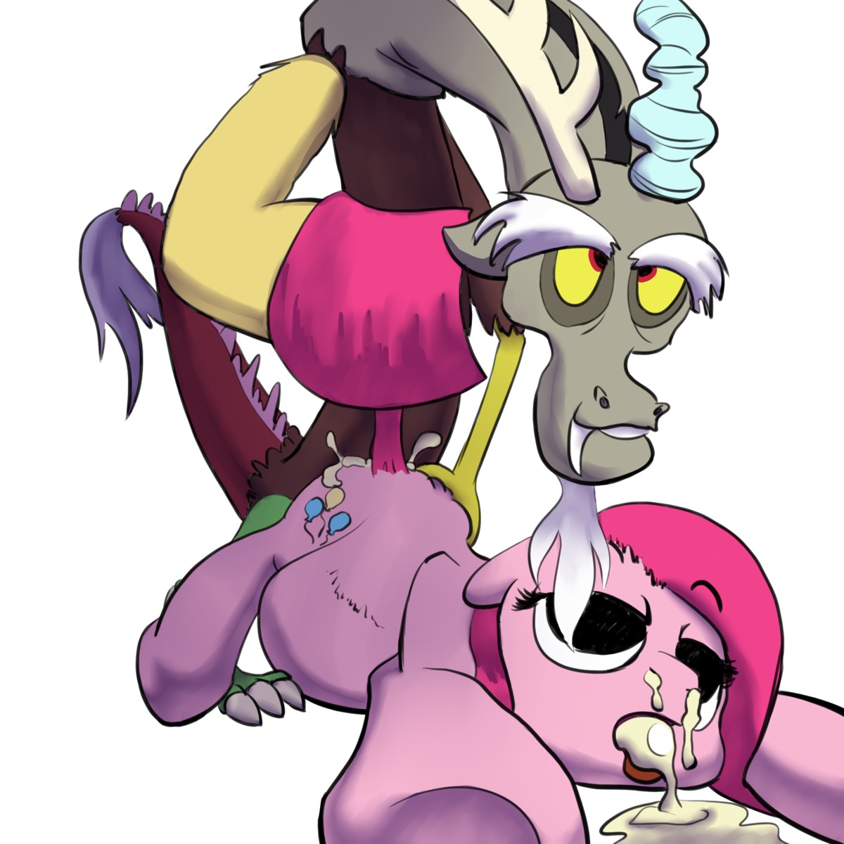 1:1 2013 absurd_res antlers bodily_fluids butt butt_grab chimera cum cum_from_mouth cum_from_nose cum_in_mouth cum_in_nose cum_inflation cum_inside cum_overflow cum_pool cum_through cutie_mark discord_(mlp) draconequus duo e621 earth_pony equid equine excessive_cum excessive_genital_fluids eyebrow_through_hair eyebrows fangs female female_penetrated feral friendship_is_magic fucked_silly full_stop fur genital_fluids hair hand_on_butt hasbro hi_res horn horse inflation interspecies male male/female male_penetrating male_penetrating_female mammal mane my_little_pony open_mouth penetration pink_body pink_fur pink_hair pink_mane pink_tail pinkie_pie_(mlp) pony red_eyes sex simple_background tail tail_grab tail_pull teeth translucent translucent_hair white_background