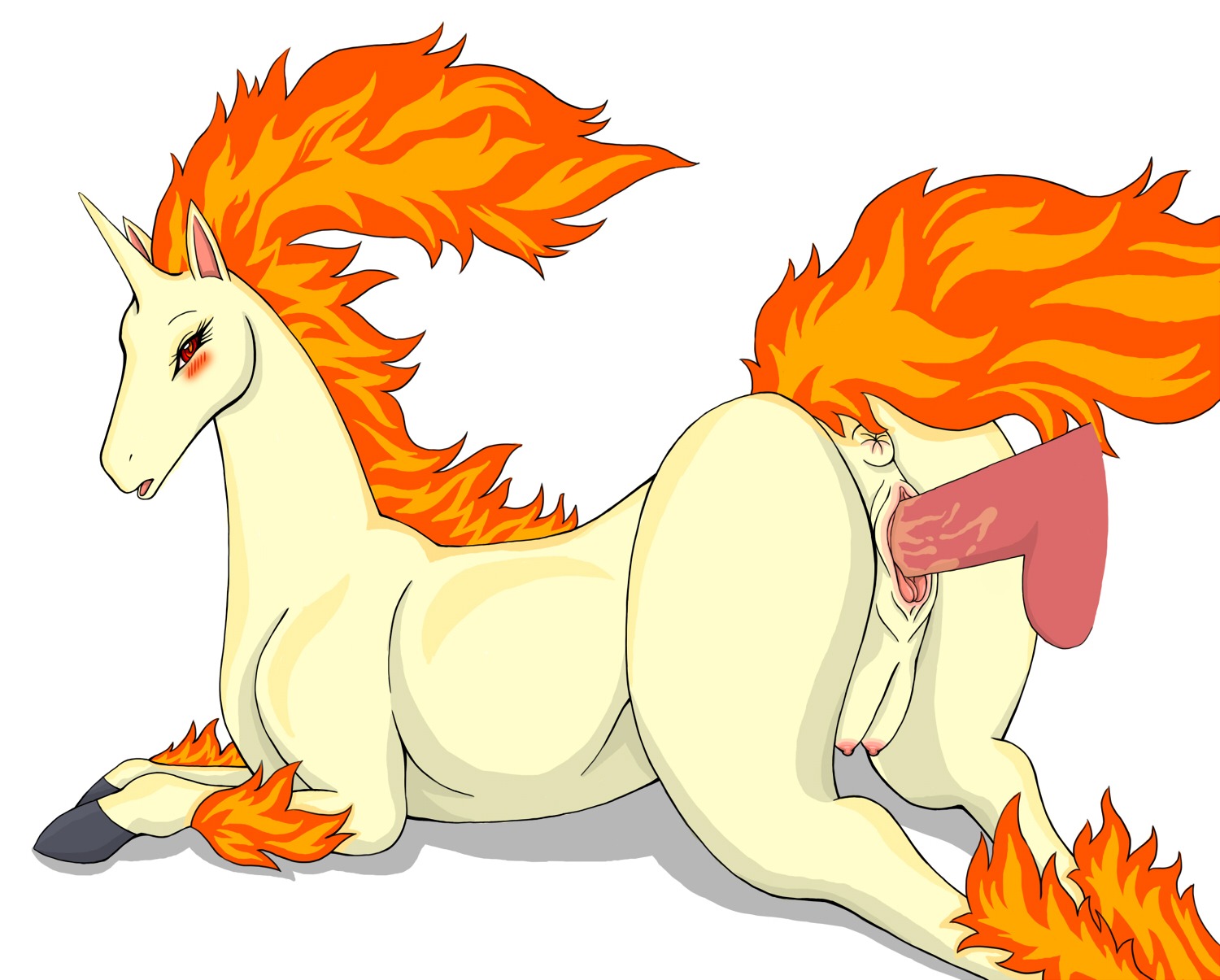 animal_genitalia animal_vulva anus balls big_anus blush disembodied_penis duo e621 equid fang_asian female female_penetrated feral fire flaming_hair flaming_mane flaming_tail from_behind_position generation_1_pokemon genitals hi_res hooves horn human looking_at_viewer looking_back lying male male/female male_penetrating male_penetrating_female mammal nintendo nipples nude penetration penile penile_penetration penis penis_in_vagina pokemon pokemon_(species) pseudo_hair pseudo_mane rapidash red_eyes sex simple_background sploot tail teats vaginal vaginal_penetration vulva white_background