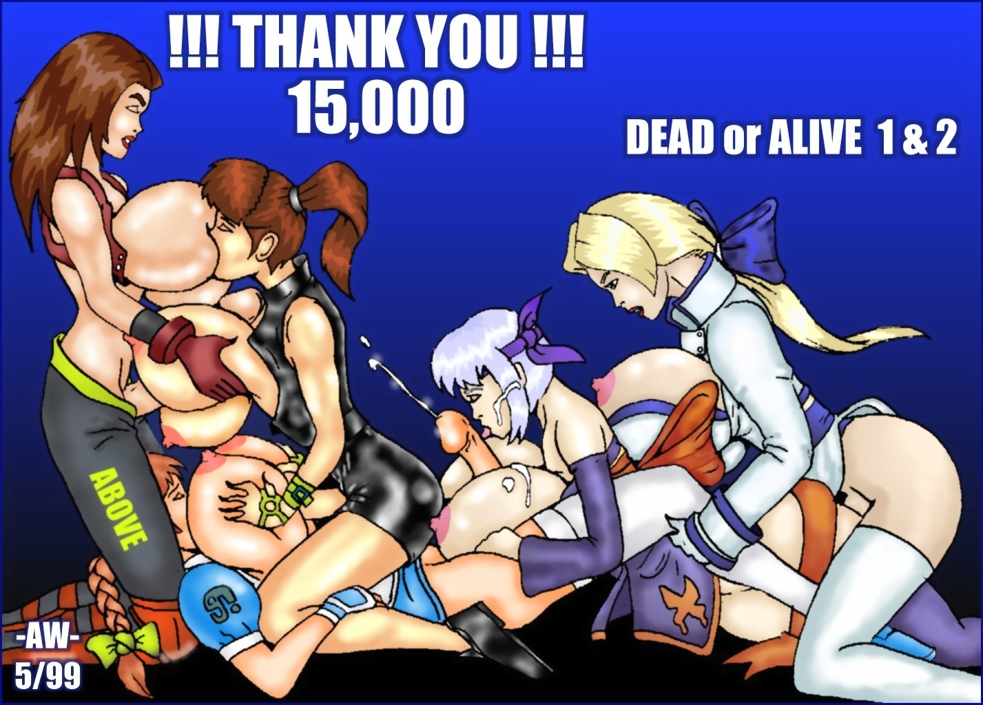 1990s 1999 20th_century 5futas arcticwinds ayane_(doa) big_breasts blonde blonde_hair breasts brown_hair brunette cleavage cleavage_overflow clothed_sex cum cum_on_breasts cum_on_face dead_or_alive ejaculation ejaculation_between_breasts fellatio from_behind futa_on_futa futanari helena_douglas huge_breasts human human_only intersex kasumi_(doa) large_breasts lei_fang milestone_celebration multiple_futa orgy paizufella paizuri purple_hair pussy red_hair redhead rule34 sex stockings sucking sucking_nipples tina_armstrong vaginal_penetration white_stockings