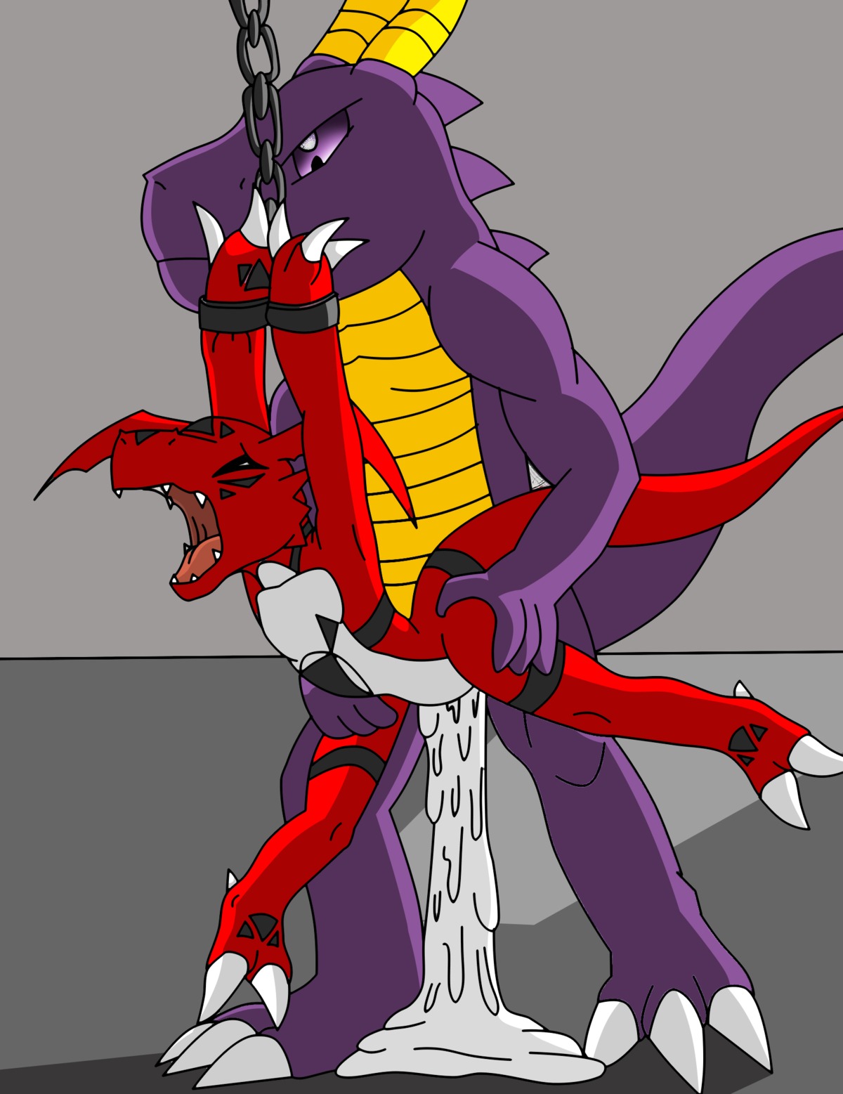 anal anal_penetration anthro bandai_namco bdsm bodily_fluids bondage bound cum digimon digimon_(species) digital_media_(artwork) dominant dominant_male dragon duo e621 forced genital_fluids guilmon hector21314 hi_res male male/male male_penetrated male_penetrating male_penetrating_male messy mythological_creature mythological_scalie mythology penetration rape scalie sex sex_slave slave submissive submissive_male tail