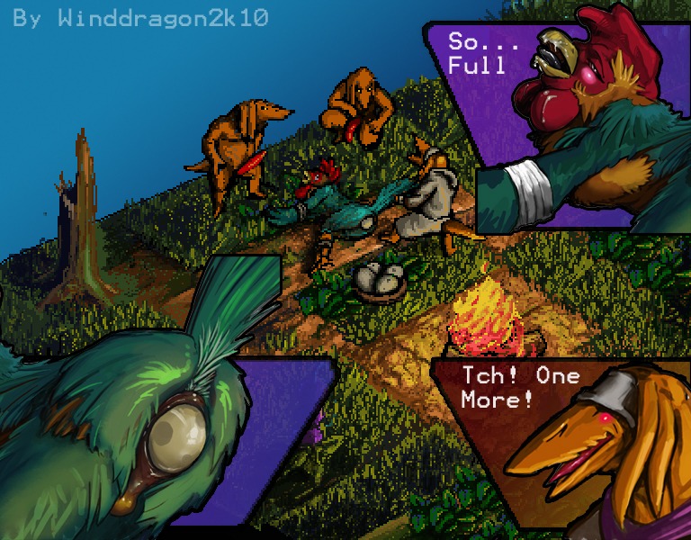 2010 animal_genitalia anthro avian bangaa bdsm big_penis bird bondage bound chicken cloaca cutaway dialogue digital_media_(artwork) e621 egg egg_insertion egg_play english_text erection final_fantasy final_fantasy_tactics_advance_2 final_fantasy_xii fire galliform genitals group half-erect lizard male oviposition penis phasianid pixel_(artwork) public_oviposition reptile rope scalie square_enix tapering_penis text winddragon