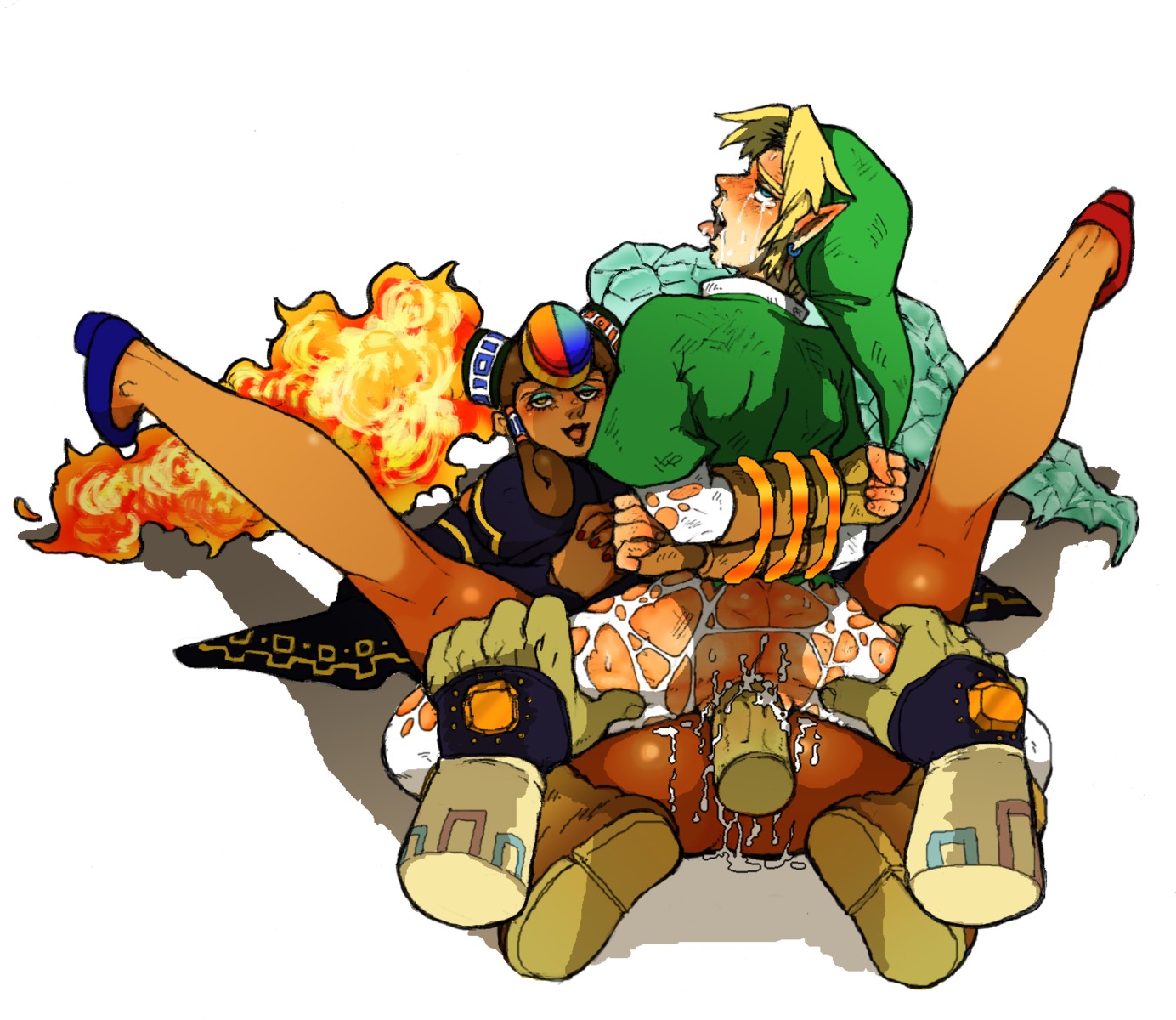 anal bisexual bisexual_male dark-skinned_female dark-skinned_male female ganondorf ganondorf_(ocarina_of_time) green_skin light-skinned_male link link_(ocarina_of_time) male malesub multiple_males ocarina_of_time offscreen_character rule34 tagme the_legend_of_zelda twinrova unseen_male_face