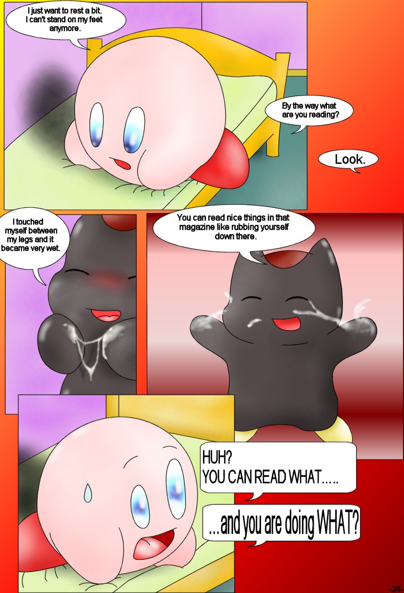 comic curby english_text female kirby kirby_(series) male nintendo open_mouth rule34 text