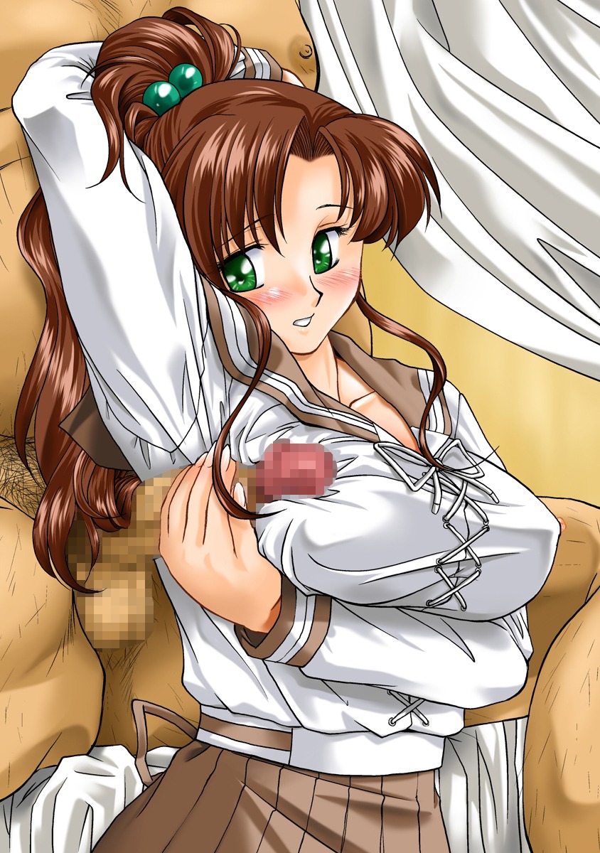 1girls armpit_fetish armpit_sex big_breasts bishoujo_senshi_sailor_moon blush breasts brunette censored clothed_female_nude_male clothing fat_male female female_focus gabri-l green_eyes large_breasts makoto_kino male nude nude_male penis pubic_hair rule34 school_uniform straight tagme