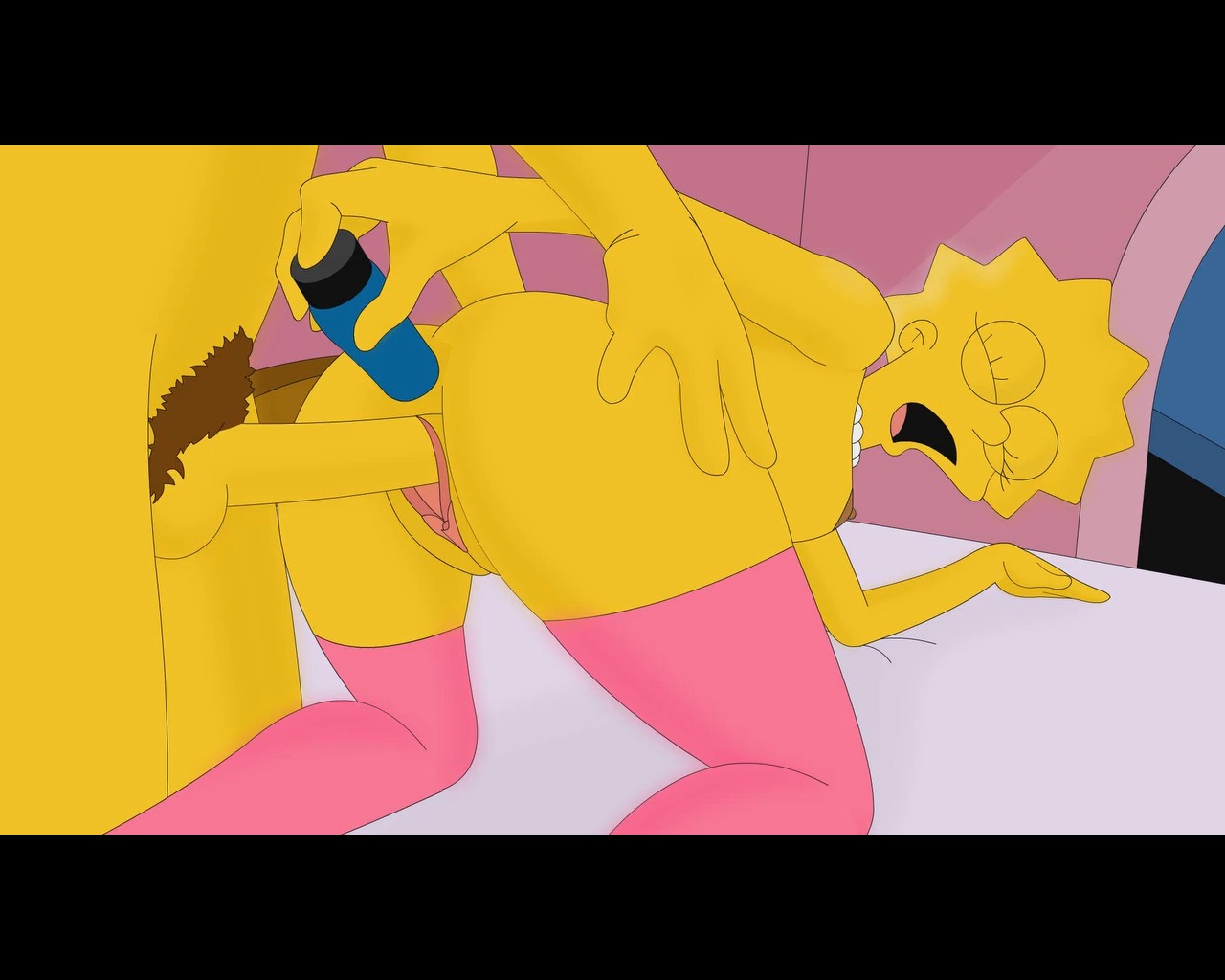 1boy 1girls anal anal_penetration balls ballsack color erection female human human_only letterboxed lisa_simpson male male_pubic_hair open_mouth partial_male penis penis_in_vagina pubic_hair pussy rule34 scrotum sex smooth_penis straight testicles the_simpsons toony vaginal_penetration vibrator_in_pussy yellow_body