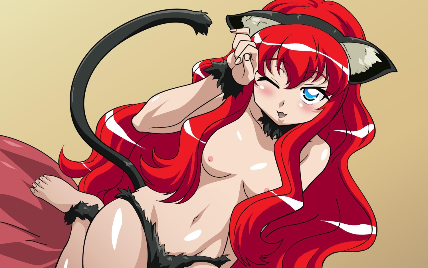 blush breasts female louise_francoise_le_blanc_de_la_valliere panties rule34 small_breasts tagme zero_no_tsukaima