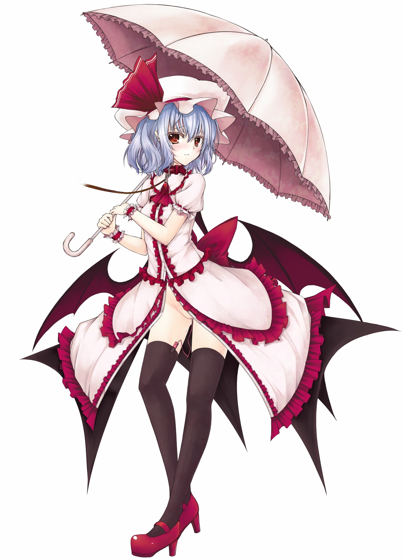 bondage clothed exhibitionism female leash remilia_scarlet rule34 tagme touhou