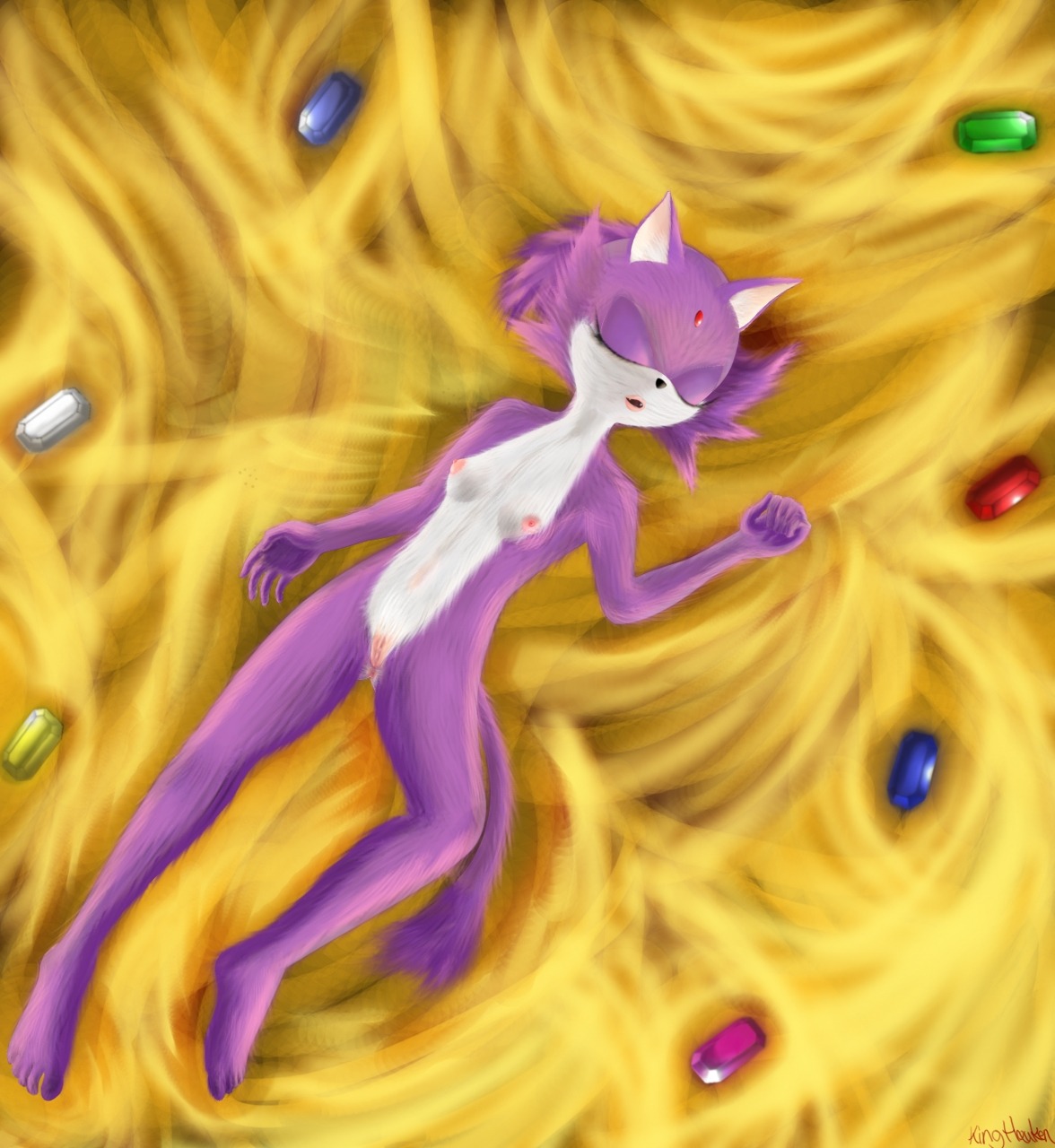5_fingers 5_toes anthro barefoot black_nose blaze_the_cat breasts cat closed_eyes color feline female female_only forehead_jewel fur furry furry_ears furry_tail hair king_hauken nipples nude pointy_ears purple_fur purple_hair pussy rule34 short_hair solo sonic_(series) tail vulva white_fur
