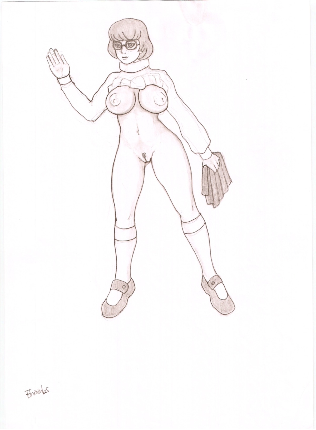 chambs female hanna-barbera monochrome nipples rule34 scooby-doo uncensored velma_dinkley
