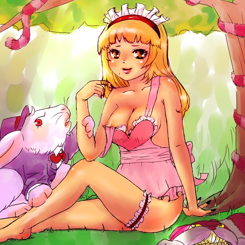 alice_in_wonderland alice_liddell cheshire_cat female rule34 tagme white_rabbit_(wonderland)