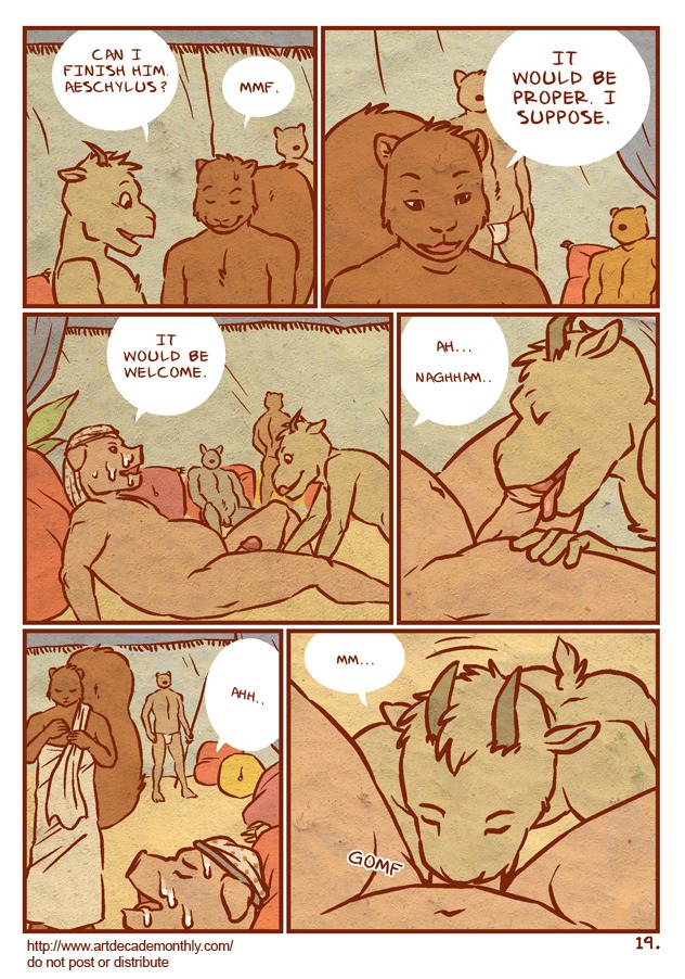 anthro artdecade bear bodily_fluids bovid canid canine caprine comic cum cum_on_face dialogue digital_media_(artwork) do_not_distribute domestic_pig e621 english_text equid erection fellatio foreskin genital_fluids genitals goat greek group harem humanoid_genitalia humanoid_penis male male/male male_penetrated male_penetrating male_penetrating_male mammal multiple_scenes oral oral_penetration partially_retracted_foreskin penetration penile penis rodent sciurid sex slightly_chubby suid suine sus_(pig) tail text tree_squirrel