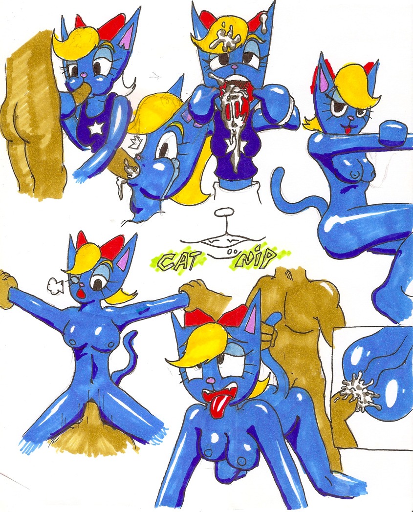 accessory ahegao all_fours anthro arm_pull blonde_hair blue_body blue_fur bodily_fluids bow_(feature) bow_accessory bow_ribbon breath butt catnip clothed clothing cowgirl_position cum cum_in_mouth cum_inside cum_on_face doggystyle domestic_cat drugs duo e621 erection faceless_character faceless_male felid feline felis fellatio female from_behind_position from_front_position fur genital_fluids genitals hair hair_accessory hair_bow hair_ribbon katy_kat knife looking_pleasured male male/female mammal marker_(artwork) multiple_images multiple_positions nude on_bottom on_top oral oral_penetration parappa_the_rapper penetration penile penis ribbons sex shirt sony_corporation sony_interactive_entertainment tail tail_pull tank_top tears tongue tongue_out topwear traditional_media_(artwork) um_jammer_lammy unknown_artist vaginal vaginal_penetration wince