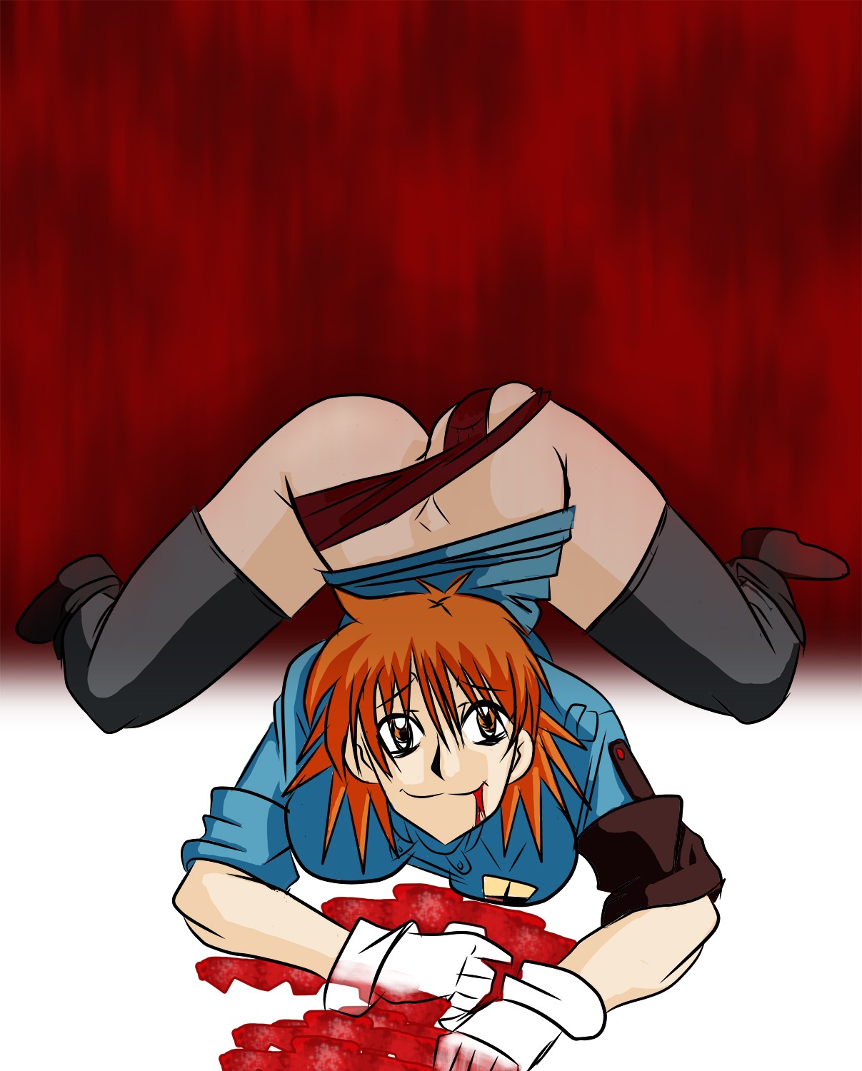 ass face_down_ass_up female front_view hellsing pointy_chin rule34 seras_victoria tagme