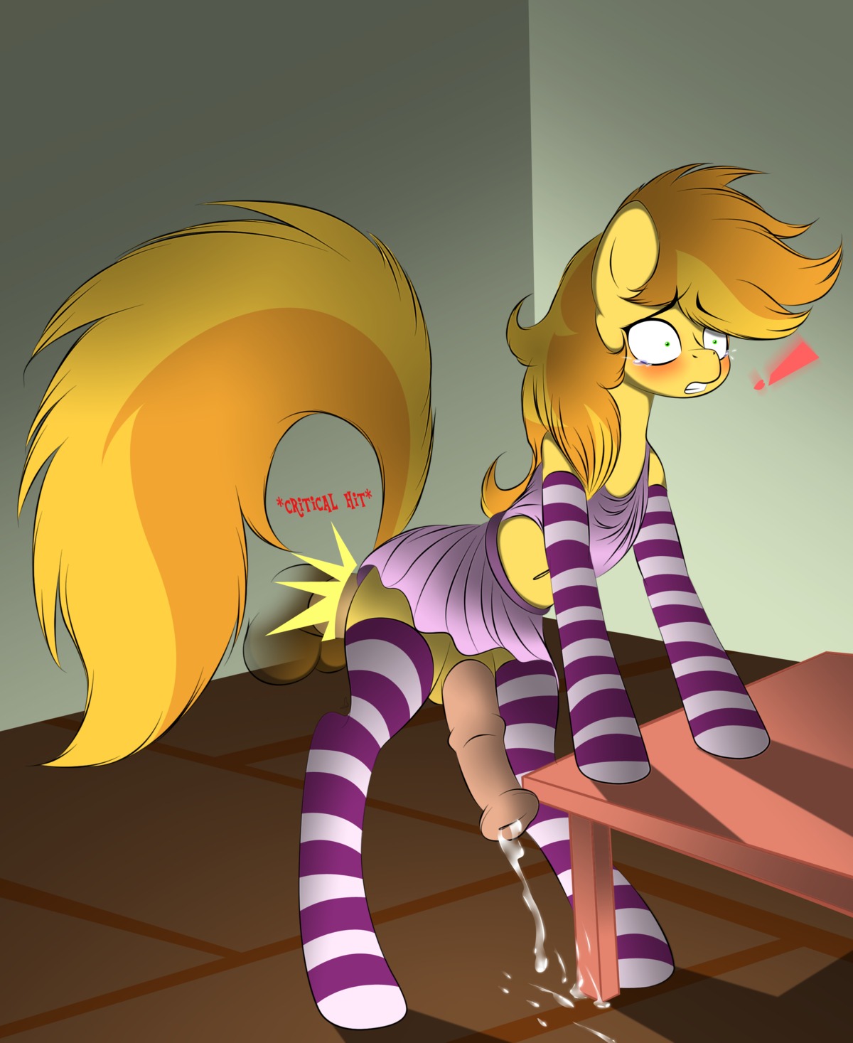 2013 absurd_res anal anal_orgasm anal_penetration blush bodily_fluids bottomwear braeburn_(mlp) clothed clothing crossdressing cum cum_while_penetrated cumshot disembodied_penis duo e621 earth_pony ejaculation english_text equid equine erection exclamation_point femboy feral feral_penetrated footwear friendship_is_magic from_behind_position fur genital_fluids genitals green_eyes hair hands-free hasbro hi_res horse legwear long_hair male male/male male_penetrated male_penetrating male_penetrating_male mammal multicolored_hair my_little_pony orgasm penetration penile penile_penetration penis penis_in_ass pony sex skirt socks surprise_buttsex surprised tears text two_tone_hair v-d-k yellow_body yellow_fur