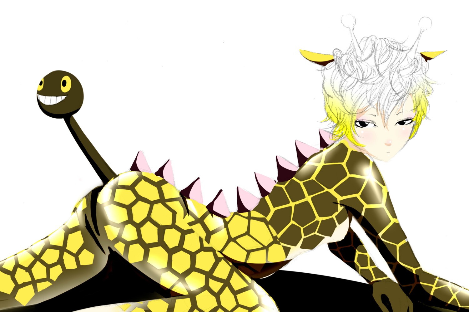 ass color female female_only girafarig kemonomimi looking_at_viewer looking_right nintendo pokemon rule34 side_view solo tagme tail