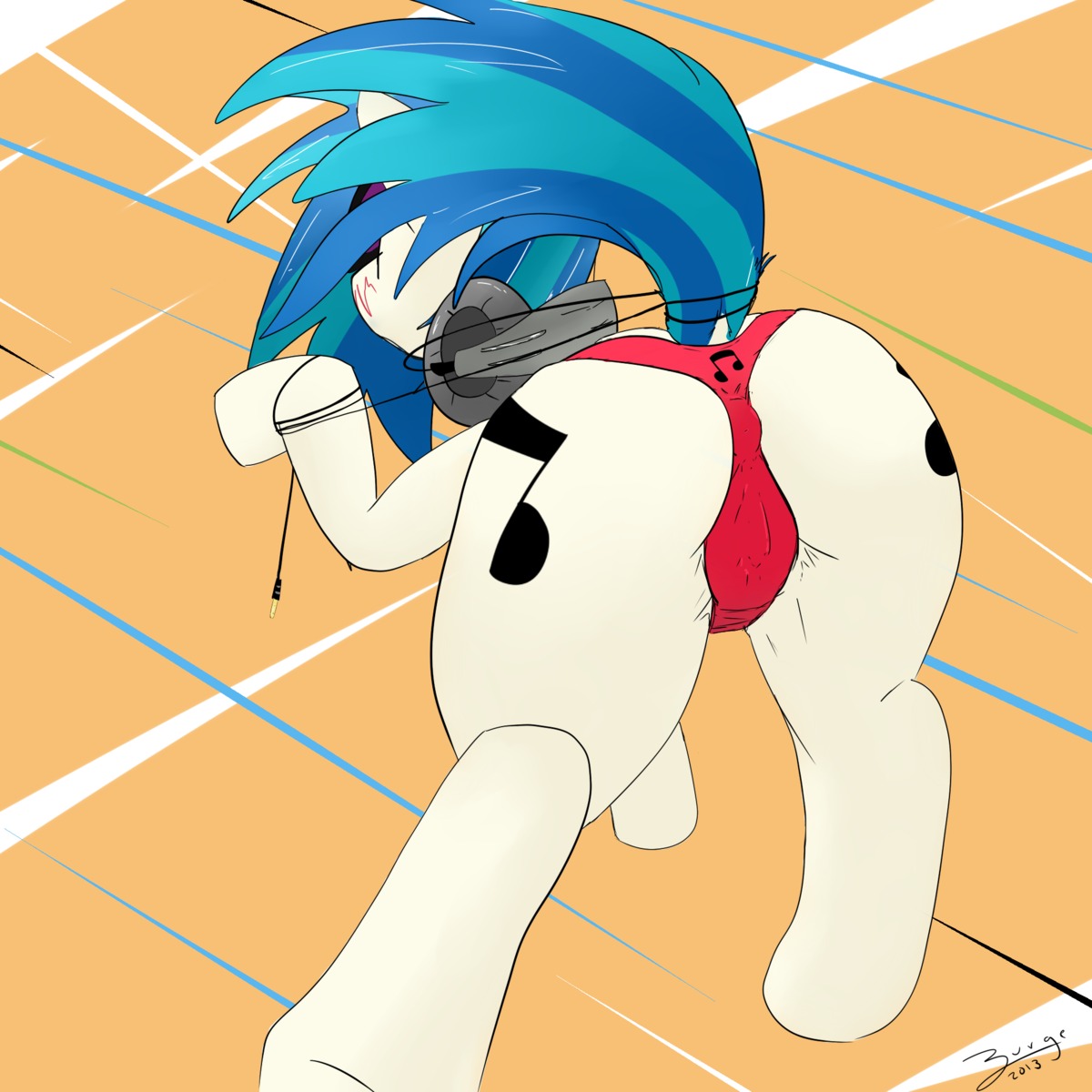 1:1 anus_outline ass_up blue_hair blush butt camel_toe clothing cutie_mark e621 electronics equid equine eyewear female feral friendship_is_magic fur genital_outline glasses hair hasbro headphones hi_res hooves horn mammal multicolored_hair my_little_pony mythological_creature mythological_equine mythology panties presenting presenting_hindquarters purple_eyewear purple_glasses raised_tail rear_view solo surge-on tail two_tone_hair underwear unicorn vinyl_scratch_(mlp) vulva_outline white_body white_fur