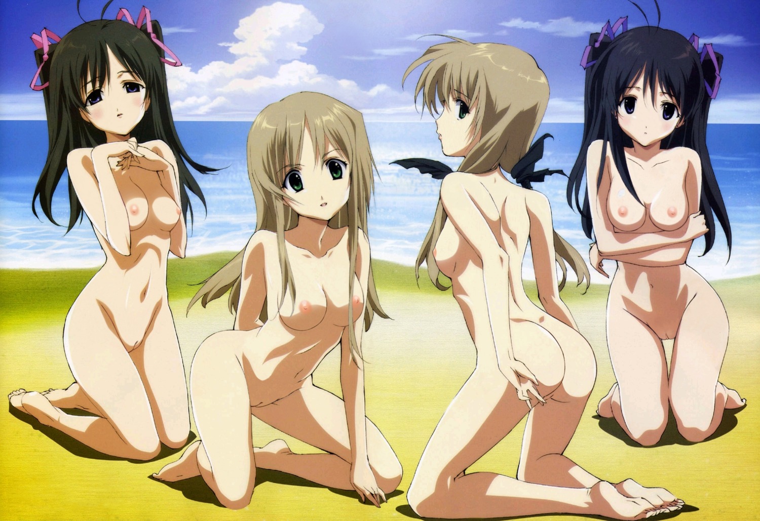 4girls beach female futakoi group highres multiple_females multiple_girls nude nude_filter photoshop rule34