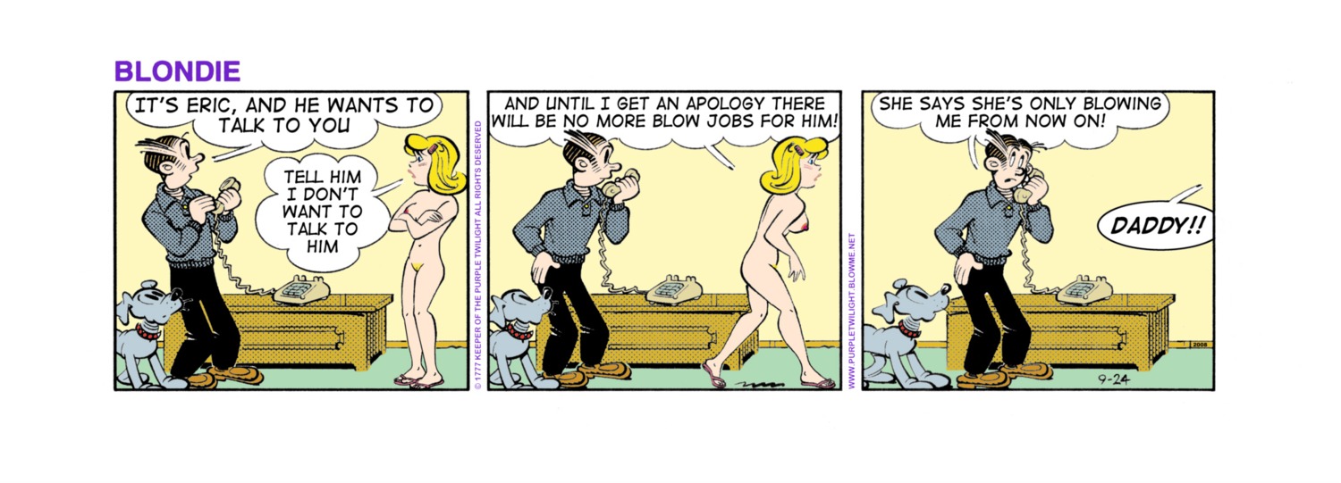 1boy 1girls blondie_(comic) clothing comic comic_strip cookie_bumstead dagwood_bumstead edit female human male nude rule34 tagme
