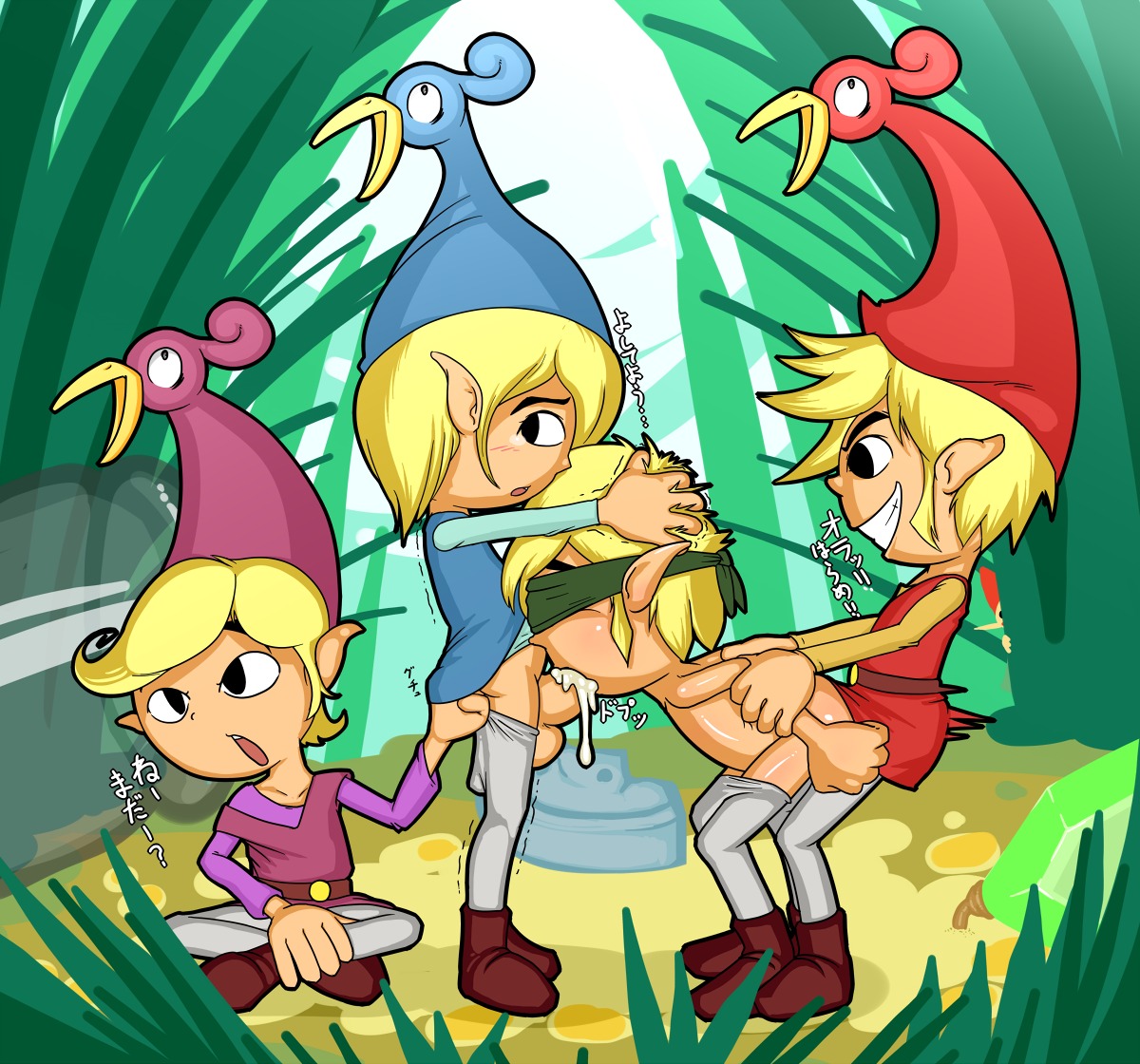 ezlo four_swords link male minish_cap multiple_males rule34 selfcest the_legend_of_zelda the_minish_cap toon_link yaoi young