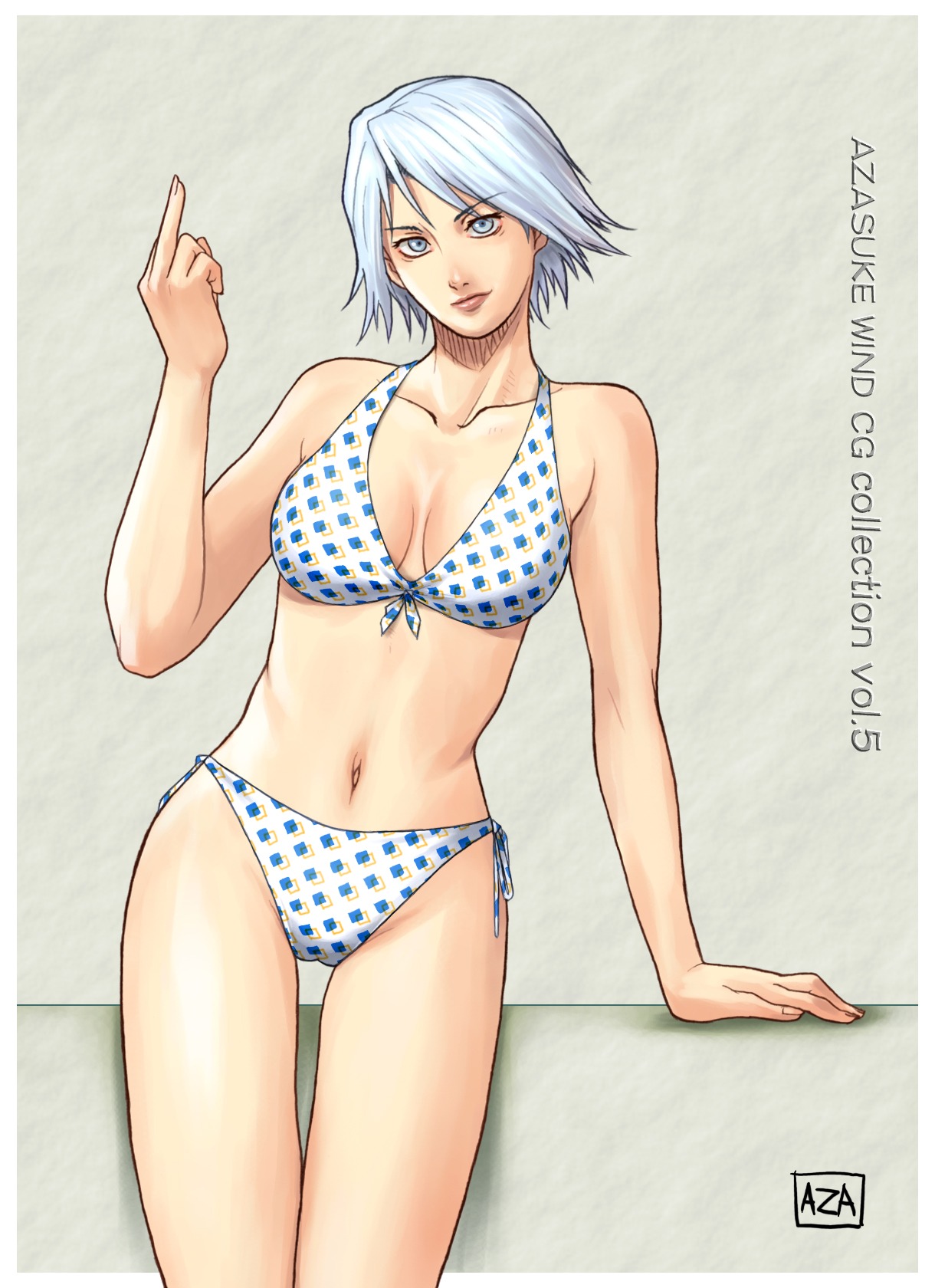 azasuke bikini christie_(doa) dead_or_alive female highres middle_finger rule34 swimsuit tecmo