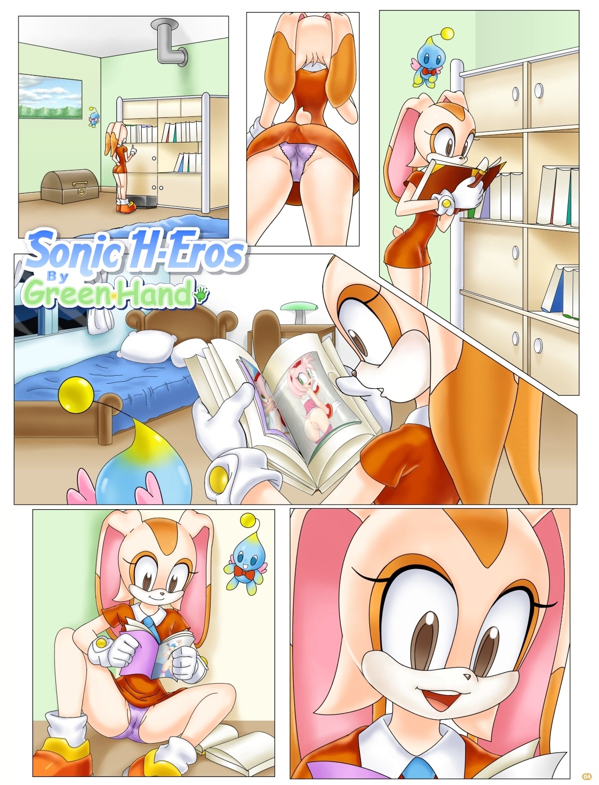 2girls amy_rose anthro anus ass brown_eyes chao_(sonic) cream_the_rabbit dress female green_eyes greenhand lagomorph multiple_females multiple_girls panties pussy rabbit rule34 sega sonic_(series) sonic_the_hedgehog_(series) upskirt