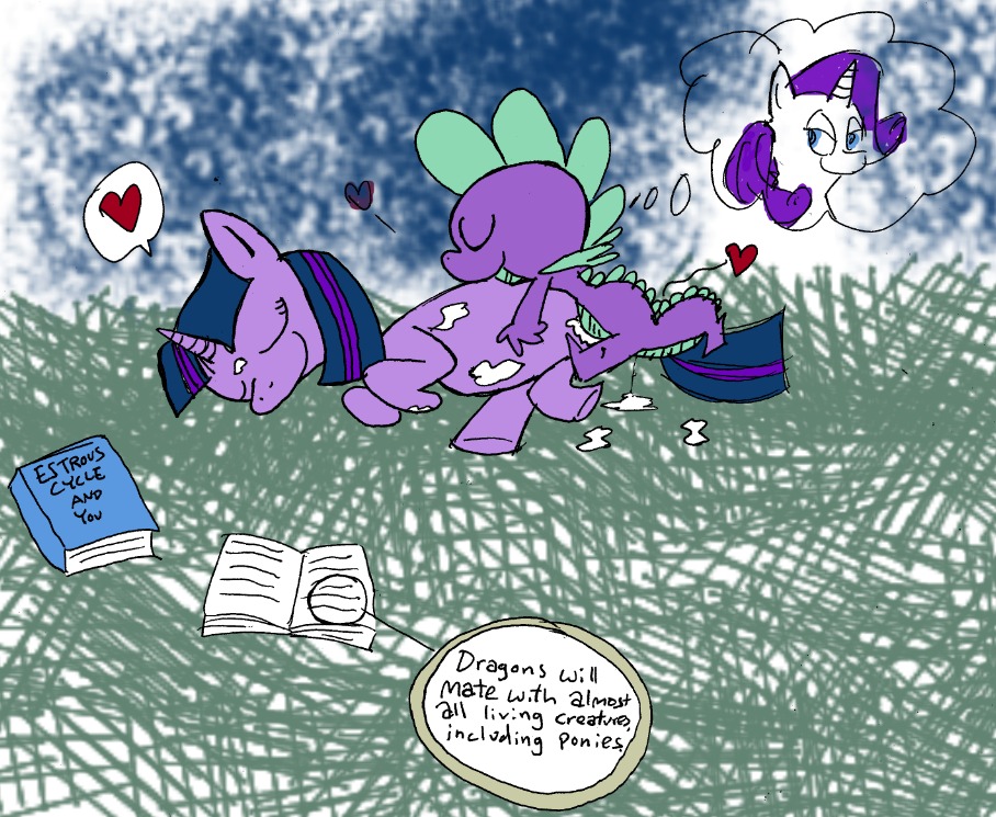 after_sex bodily_fluids book cum dragon dream duo e621 english_text equid equine eyes_closed female feral friendship_is_magic fur genital_fluids hair hasbro heart_symbol horn interspecies male male/female mammal multicolored_hair my_little_pony mythological_creature mythological_equine mythological_scalie mythology purple_body purple_fur purple_hair rarity_(mlp) scalie sleeping smile spike_(mlp) tail text twilight_sparkle_(mlp) two_tone_hair unicorn unknown_artist young