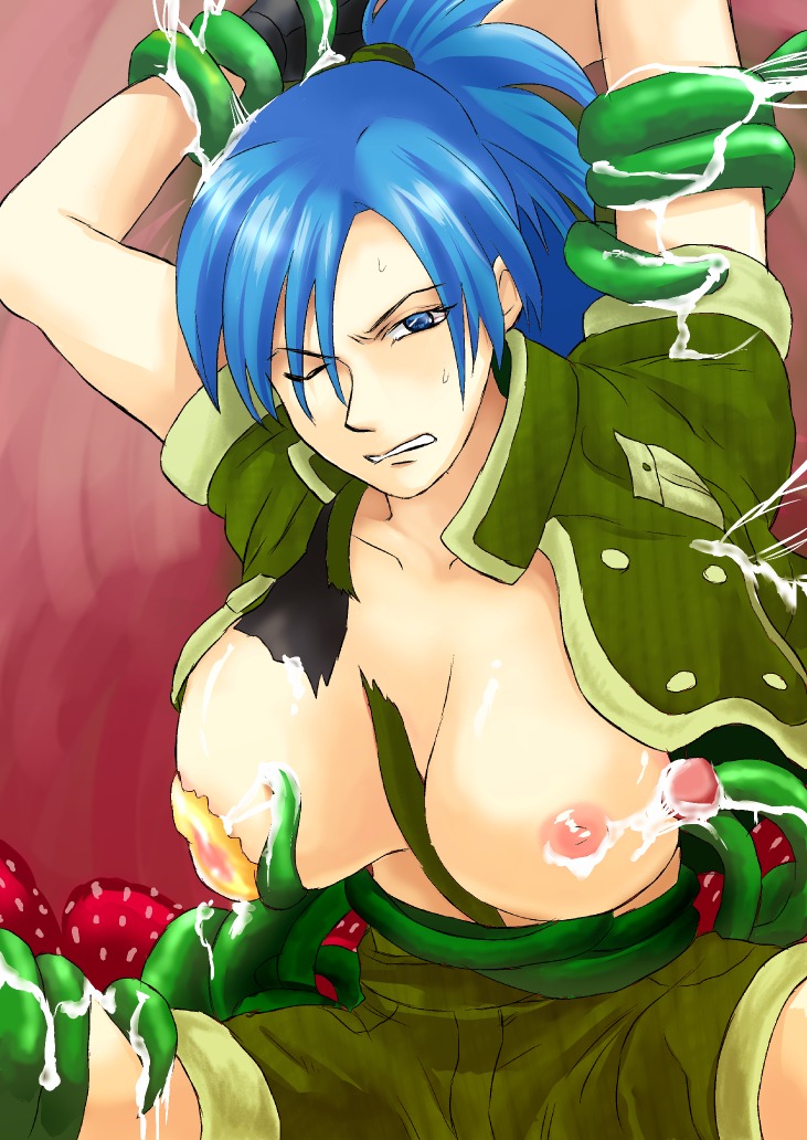 blue_hair female king_of_fighters leona_heidern rule34 tagme