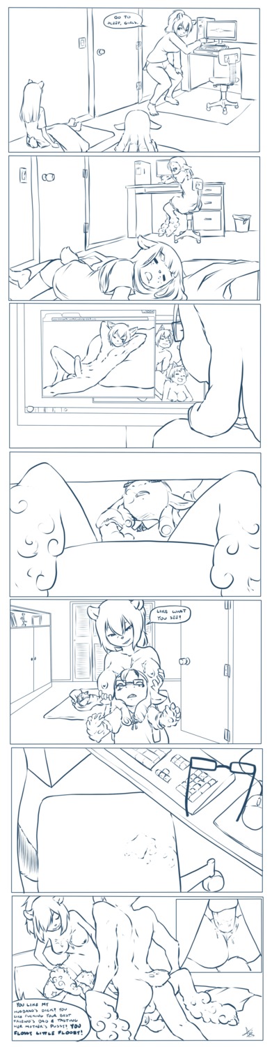 2013 absurd_res adult_on_child adult_on_young age_difference anthro aogami big_breasts big_penis bisexual bovid breasts caprine caught caught_in_the_act caught_masturbating chimangetsu circumcised comic computer cunnilingus daughter_(lore) domestic_sheep dominant dominant_female dominant_male e621 electronics english_text erection eyes_closed eyewear facesitting father_(lore) felid feline female female/female female_dominating_female fingering forced from_front_position genitals glasses group group_sex hi_res humanoid_genitalia humanoid_penis looking_at_porn looking_pleasured lying lynx maeko_(chimangetsu) male male/female male_dominating_female mammal masturbation mattie_(chimangetsu) missionary_position mother_(lore) mother_and_child_(lore) mother_and_daughter_(lore) mother_and_father_(lore) mustelid musteline naked_mole-rat nude nude_anthro nude_female nude_male on_back ophelia_(chimangetsu) oral orgasm parent_(lore) parent_and_child_(lore) parent_and_daughter_(lore) penetration penis pornography power_bottom questionable_consent rape rodent sex sheep sitting sitting_on_another sleeping sleepover stoat text threesome trio true_musteline vaginal vaginal_masturbation voyeur vulva weasel wet yamaneko_sougi young young_anthro young_female