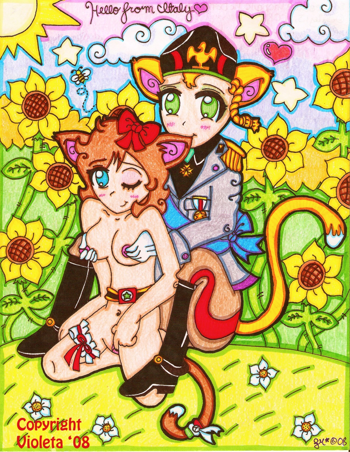 benito_mussolini blue_eyes breasts female funny green_eyes haha nipples pussy rachele_mussolini rule34 tagme violeta