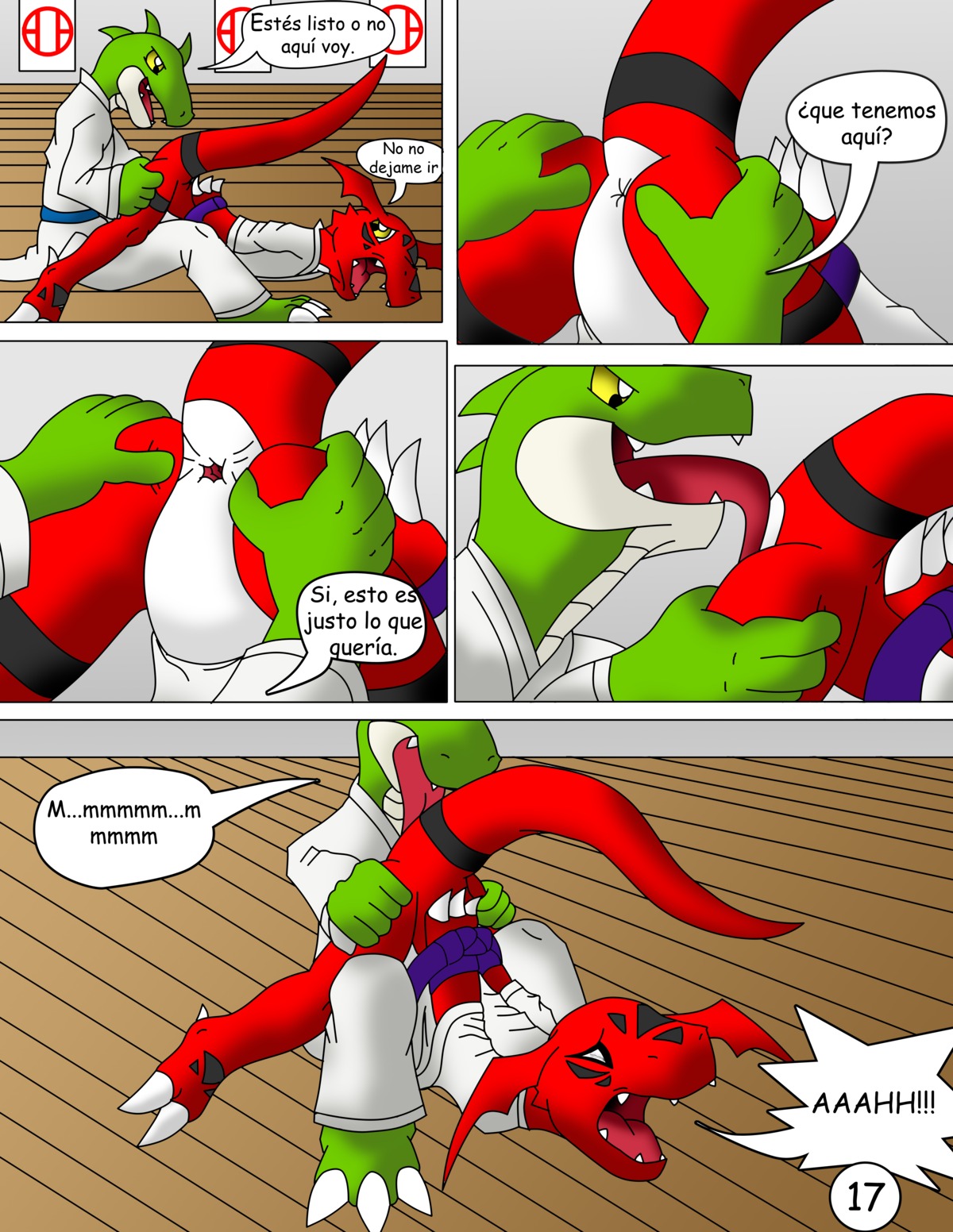 absurd_res anal anthro anus arms_tied bandai_namco bound butt claws comic dialogue digimon digimon_(species) digital_media_(artwork) dominant dominant_male dragon duo e621 explicitly_stated_nonconsent eyes_closed forced guilmon hector21314 hi_res karate male male/male male_penetrated male_penetrating male_penetrating_male multiple_scenes mythological_creature mythological_scalie mythology oral penetration rape rimming scalie sex spanish_text submissive submissive_male tail text toe_claws translated yellow_eyes
