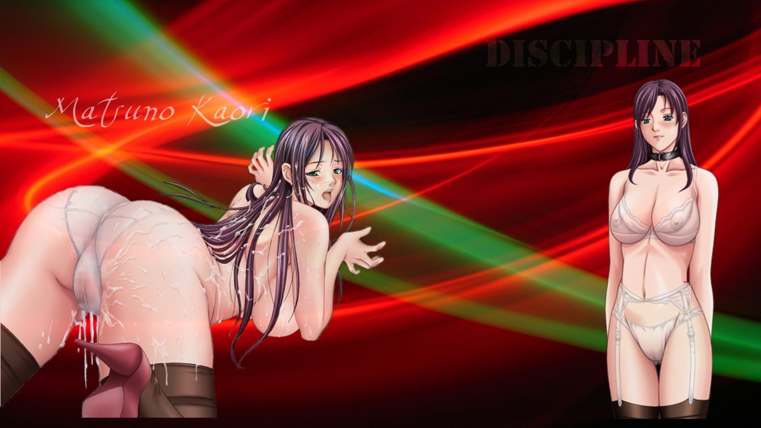 ass big_ass cum cum_on_ass cum_on_back cum_on_body cum_on_hair cum_on_lower_body cum_on_thighs cum_on_upper_body discipline:record_of_a_crusade female highres matsuno_kaori panties pussy rule34 thighhighs uncensored underwear