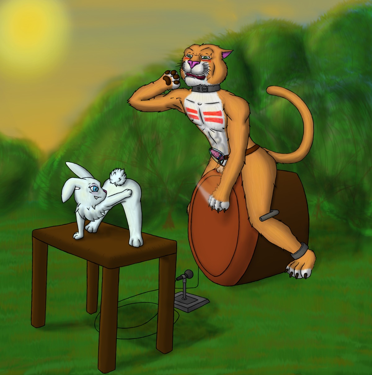 anthro bodily_fluids bound butt chastity_cage chastity_device commercial cougar dominant duo e621 embarrassed erection felid feline female forced genital_fluids genitals hi_res lagomorph larger_male leporid male mammal open_mouth orangina orgasm_denial penis precum presenting rabbit scenery size_difference smaller_female solid_chastity_cage suntory_holdings_limited tail teasing translucent translucent_chastity_cage voyeur vulpinepanther wearing_chastity_cage wearing_chastity_device