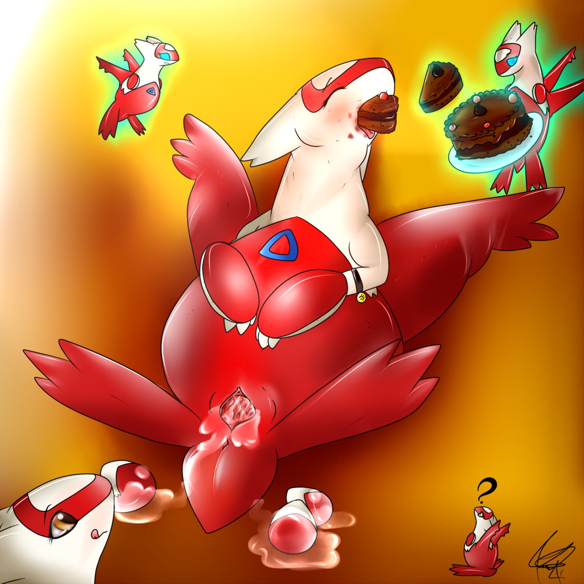 cake claws color eating feeding female female_only feral latias multiple_females multiple_girls pokemon pokemon_(species) pussy pussy_juice rule34 shikaro size_difference tagme vaginal vulva