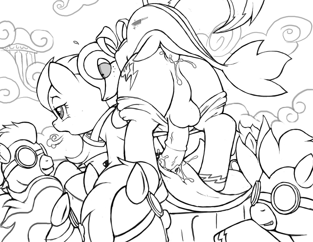 baginazard black_and_white crossover equine female feral friendship_is_magic my_little_pony pegasus pokemon pokemon_(species) rule34 rule_63 snivy spitfire_(mlp) wonderbolts_(mlp)