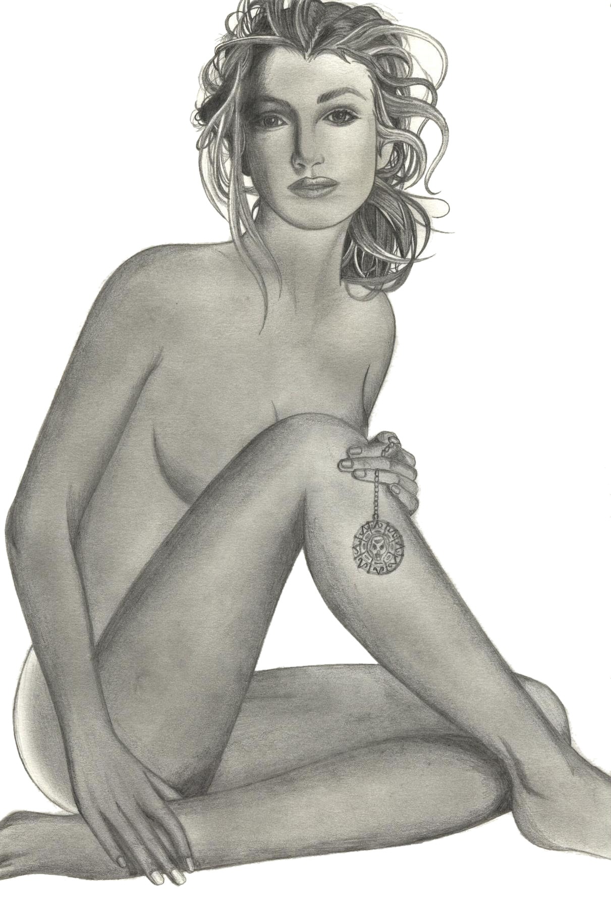 1girls female greyscale human keira_knightley light_skin long_hair looking_at_viewer monochrome nude rule34 sketch slender_legs solo tagme thighs wavy_hair