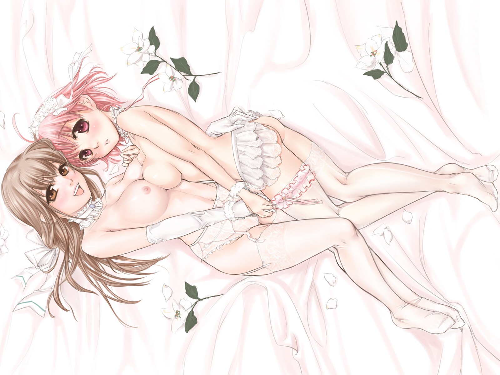 2girls breasts female handcuffs multiple_females multiple_girls nipples rule34 tagme yuri