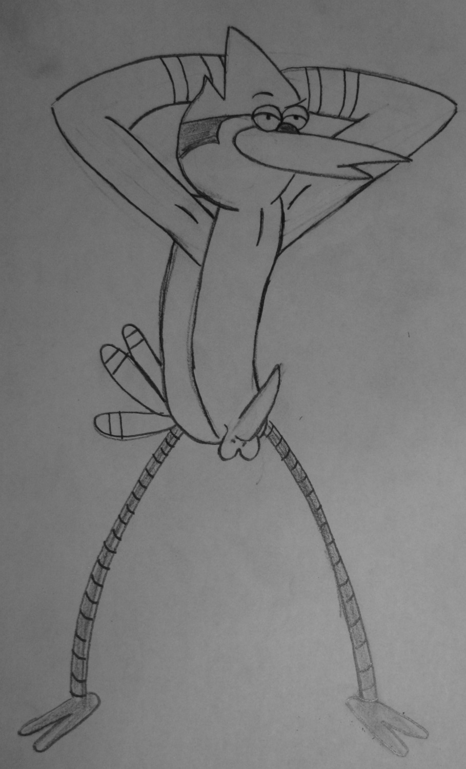 1boy animal_penis anthro avian balls ballsack erection male male_only monochrome mordecai_(regular_show) penis regular_show rule34 scrotum sketch smooth_penis solo testicles toony