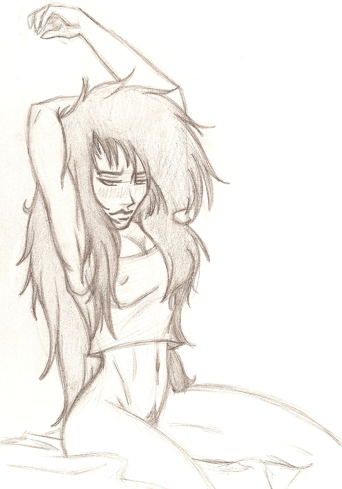 disney female female_only human kim_possible ks4u monochrome rough_sketch rule34 shego solo straight_hair tagme
