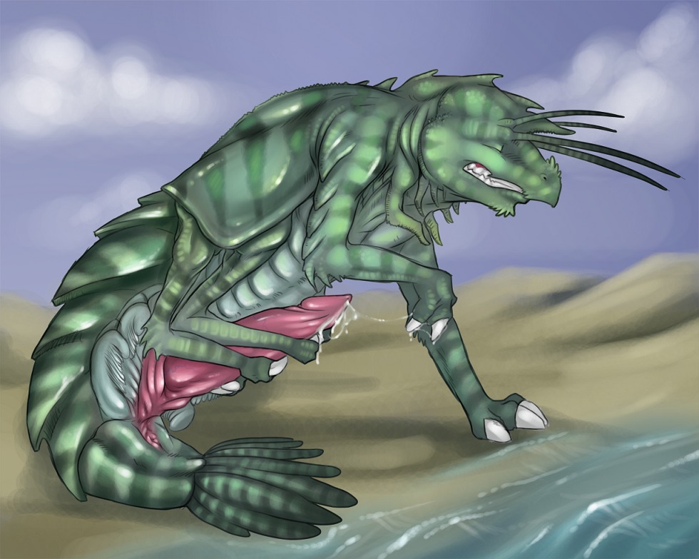 5:4 6_arms antennae_(anatomy) anus aquatic arthropod beach big_penis bodily_fluids claws clenched_teeth cloud conditional_dnp crustacean detailed_background digital_media_(artwork) e621 erection eyes_closed genital_fluids genitals green_body hyper male masturbation multi_arm multi_limb nude nude_beach outside penile penile_masturbation penis precum sand seaside shrimp sky solo teeth tojo_the_thief water