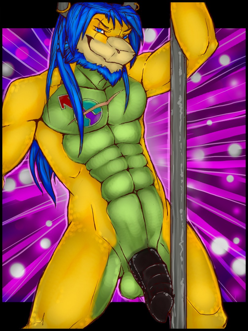 3:4 abs anthro athletic balls biceps black_penis e621 ear_piercing erection flaccid genitals green_body green_skin koopa looking_at_viewer male mario_bros muscular muscular_anthro nintendo nude pecs penile_spines penis piercing pole pole_masturbation presenting reptile scales scalie scar solo xenoforge yellow_body yellow_skin
