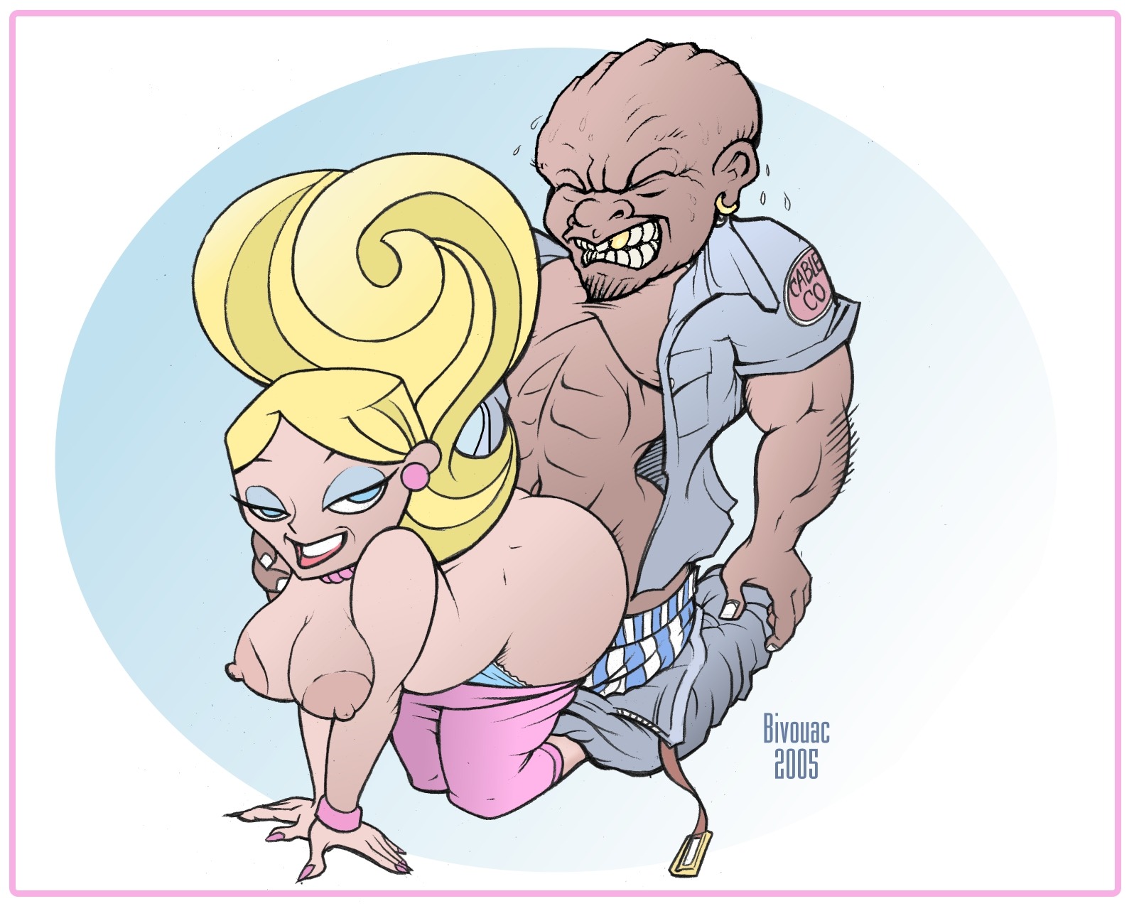 1girls atomic_betty betty's_mom bimbo bivouac dark-skinned_male dark_skin eyeshadow female interracial lipstick makeup male rule34 tanya_barrett